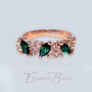 Green Rose Gold Ring